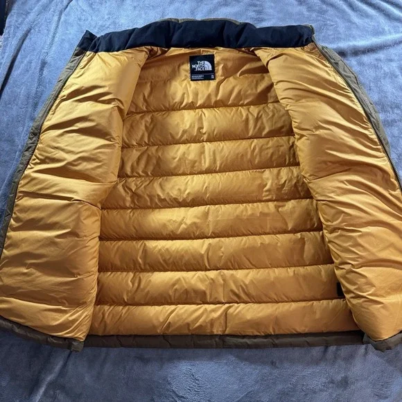 The North Face 550 Puffer Jacket Men's XL Brown Goose Down Pockets Utility Ski - Picture 3 of 15
